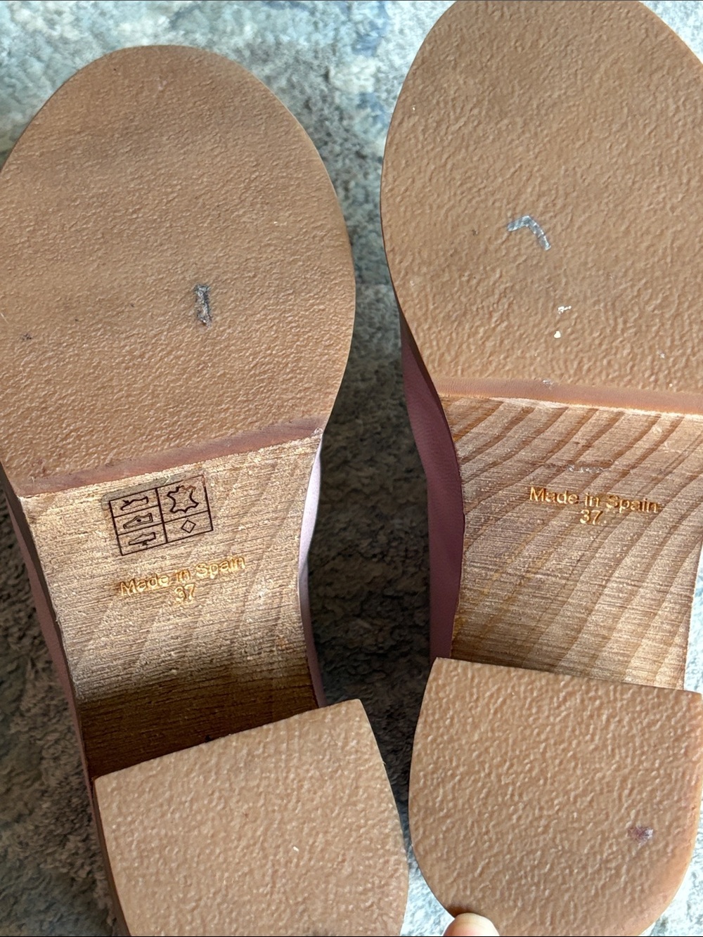 Free People Pale Pink Leather Mule Clogs - Picture 4 of 5